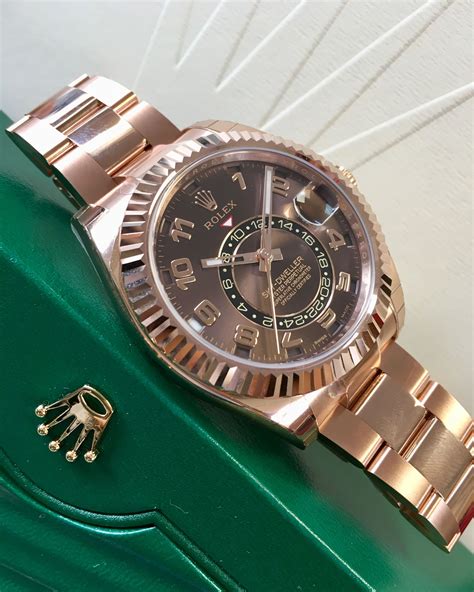 rolex sky dweller rose gold chocolate|Rolex Sky-Dweller ref 326934.